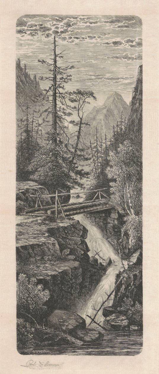 Waterfall, Rocky Mountains by Carl C. Brenner