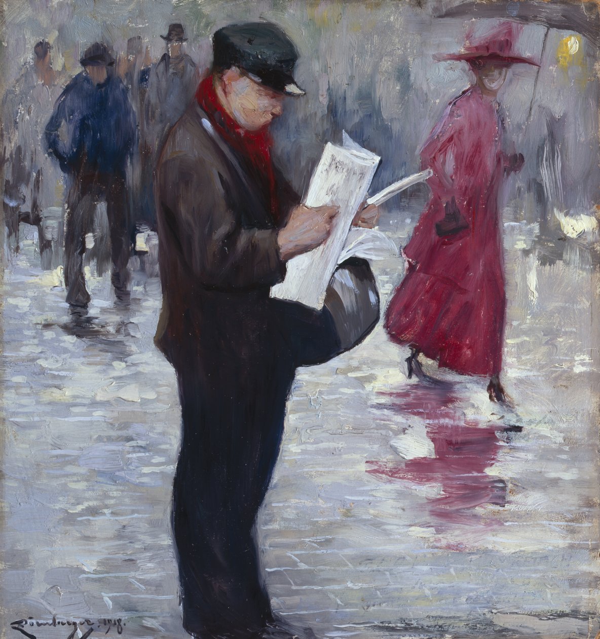 Newspaper Salesman by Carl Doernberger