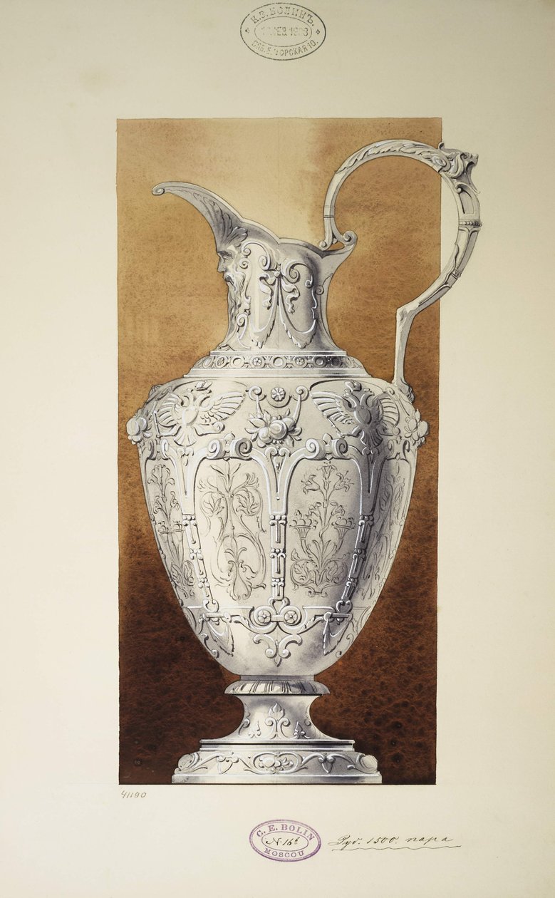 Design of a Ewer (The Dowry of Grand Princess Maria Pavlovna) by Carl Edvard Bolin company