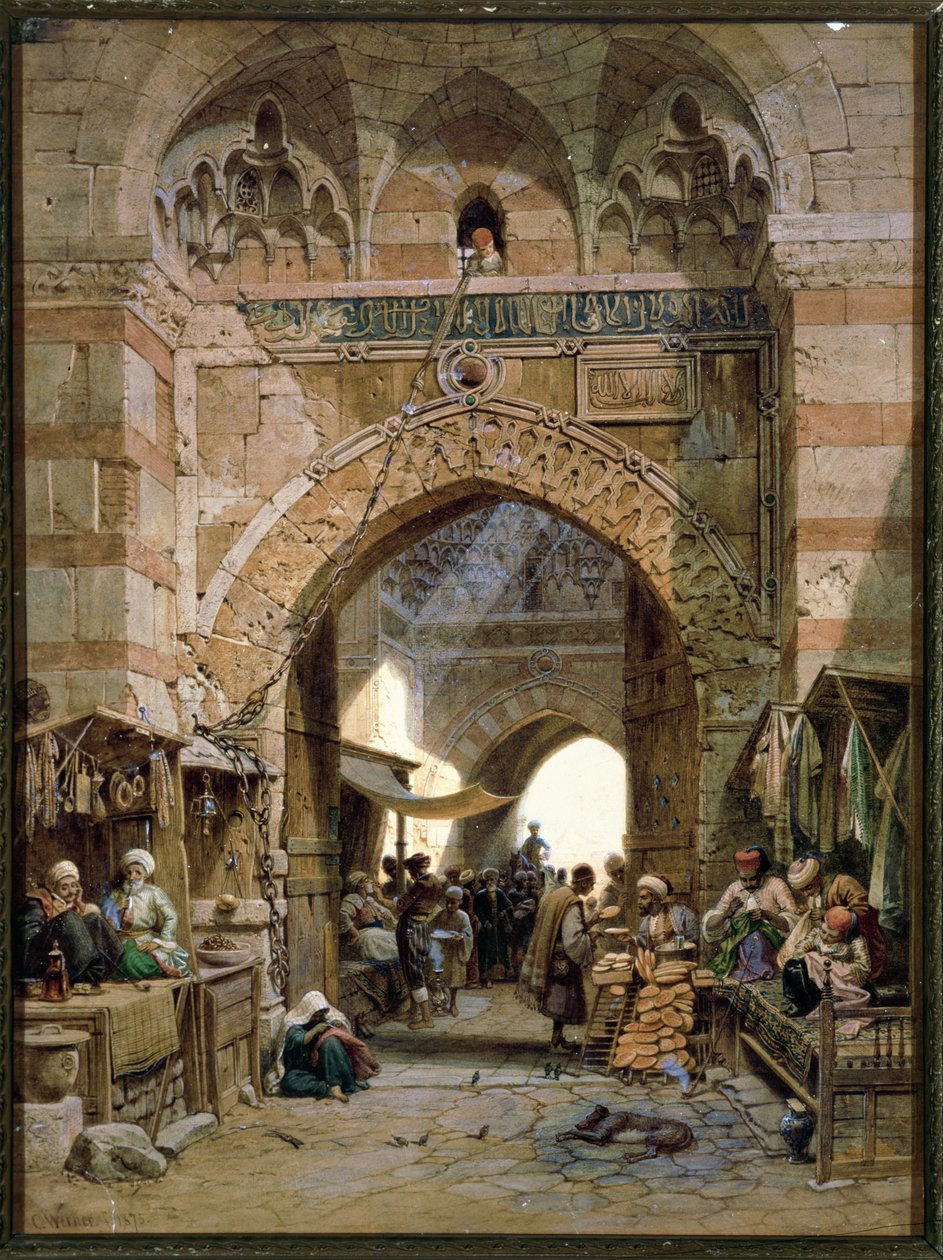 Bazaar Scene, 1875 by Carl Friedrich Heinrich Werner