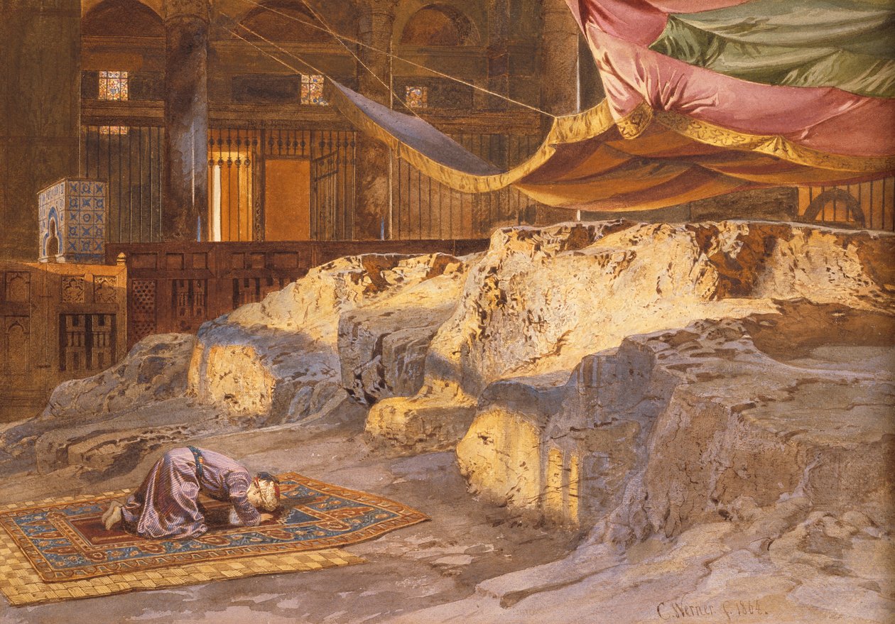 Inside the Dome of the Rock by Carl Friedrich Heinrich Werner