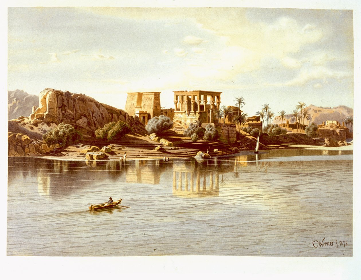 View of the Island Philae by Carl Friedrich Heinrich Werner