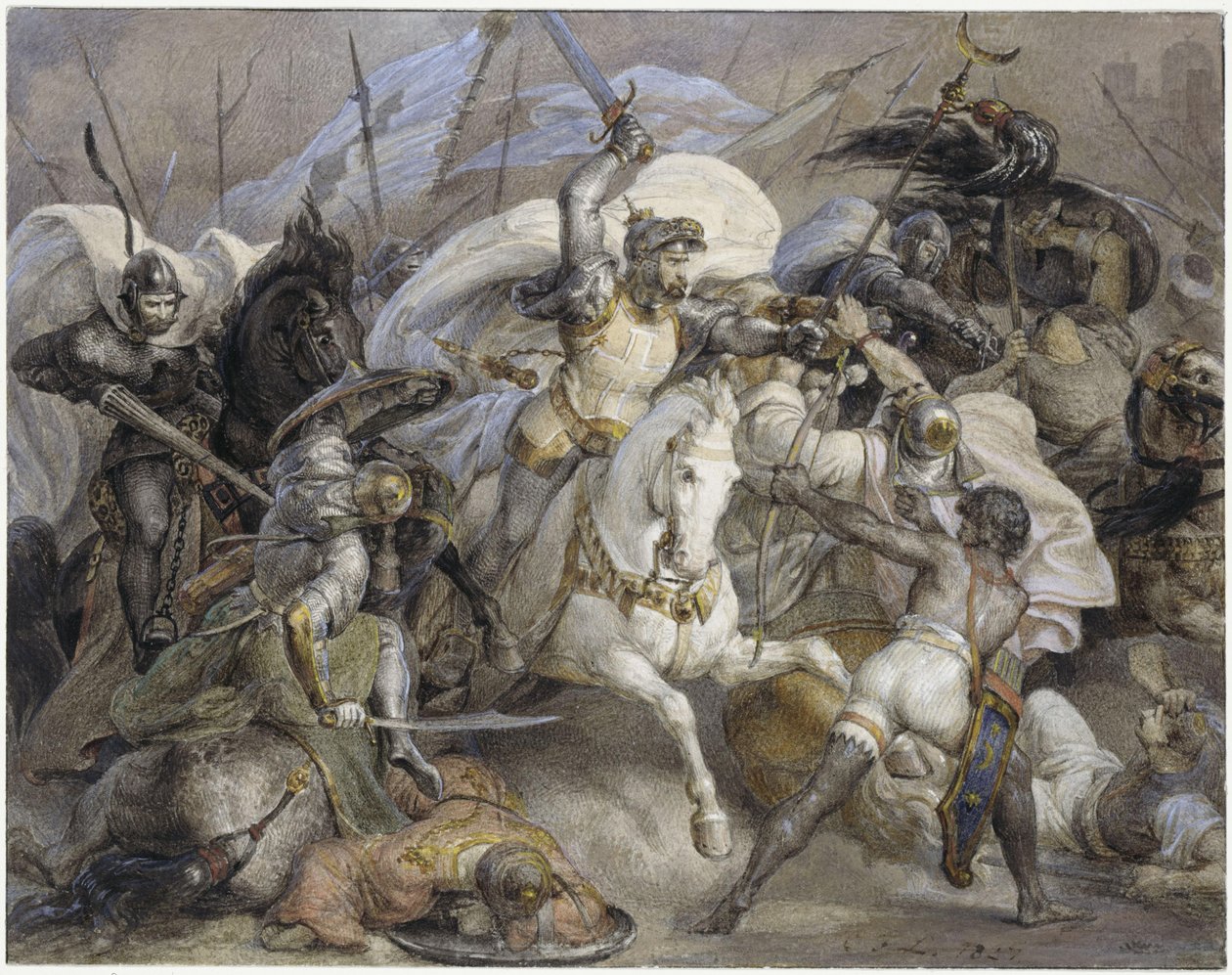 The Battle before Iconium by Carl Friedrich Lessing