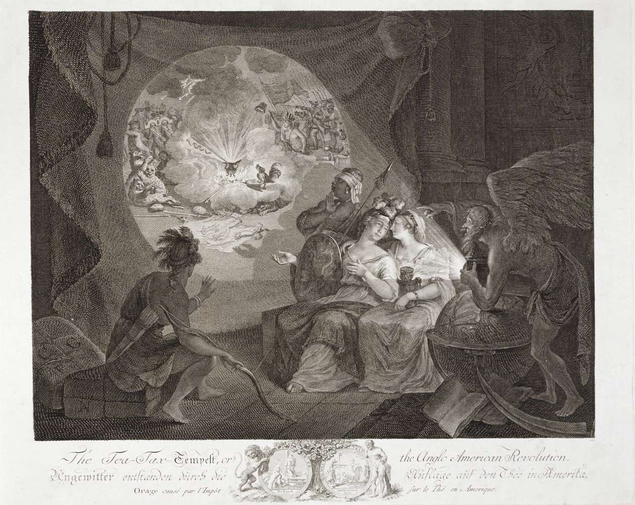 The Tea-Tax Tempest, or the Anglo-American Revolution by Carl Gottlieb (attr.to) Guttenberg
