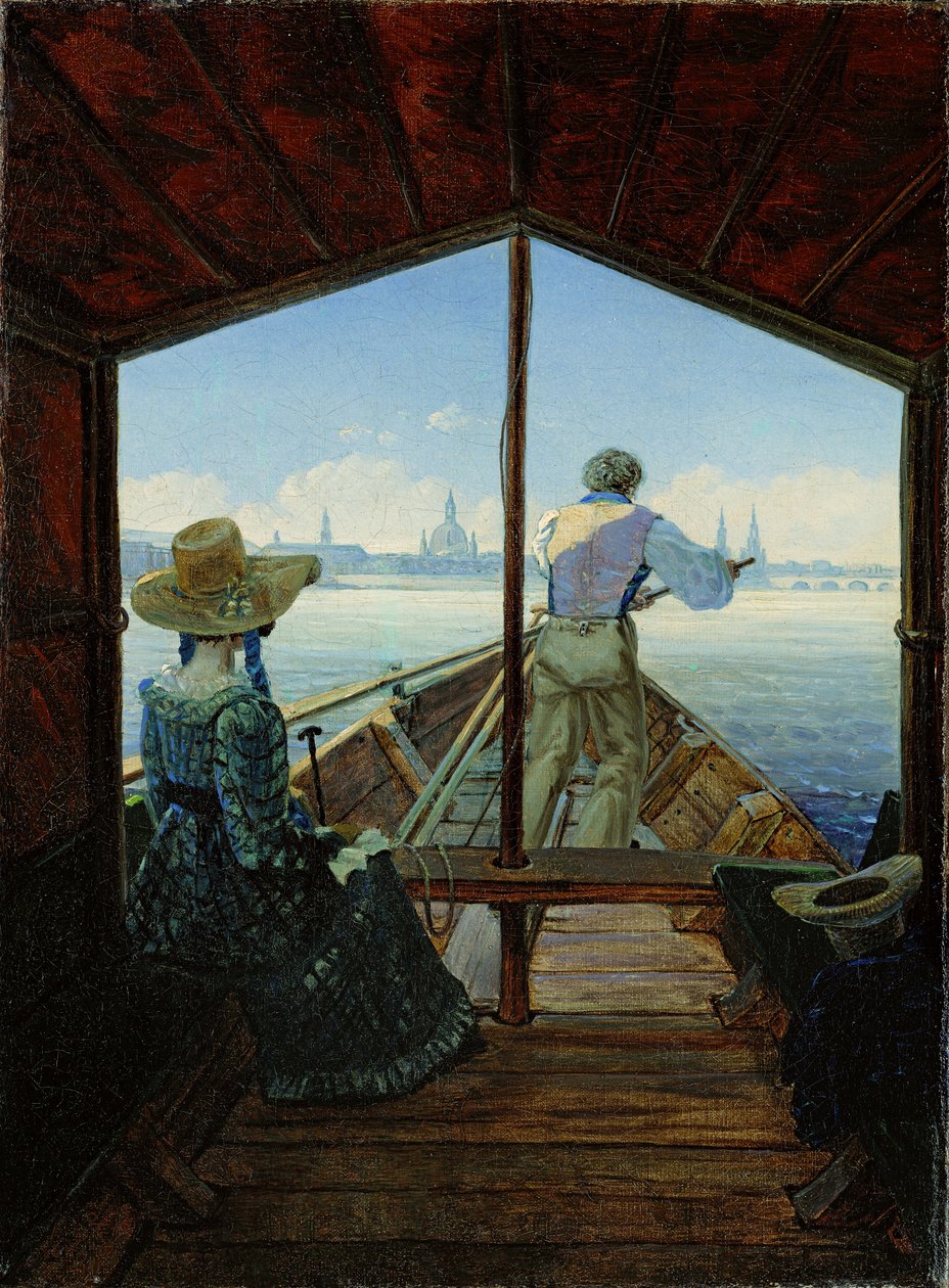 A Gondola on the Elbe near Dresden by Carl Gustav Carus