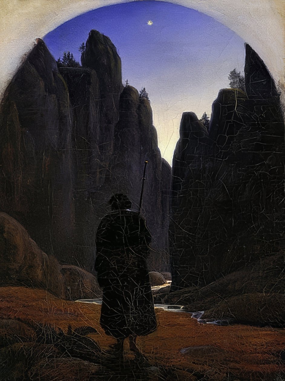 Pilgrims in the Rocky Valley. c. 1820 by Carl Gustav Carus