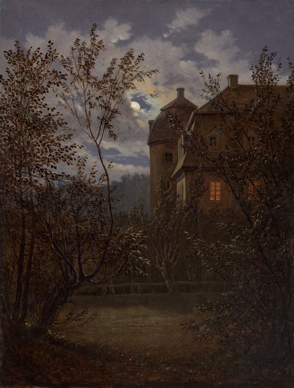 Schloss Milkel in Moonlight by Carl Gustav Carus