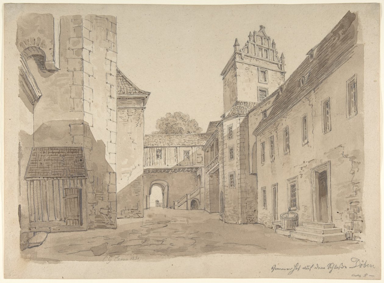 View of the Courtyard of the Castle at Döben by Carl Gustav Carus