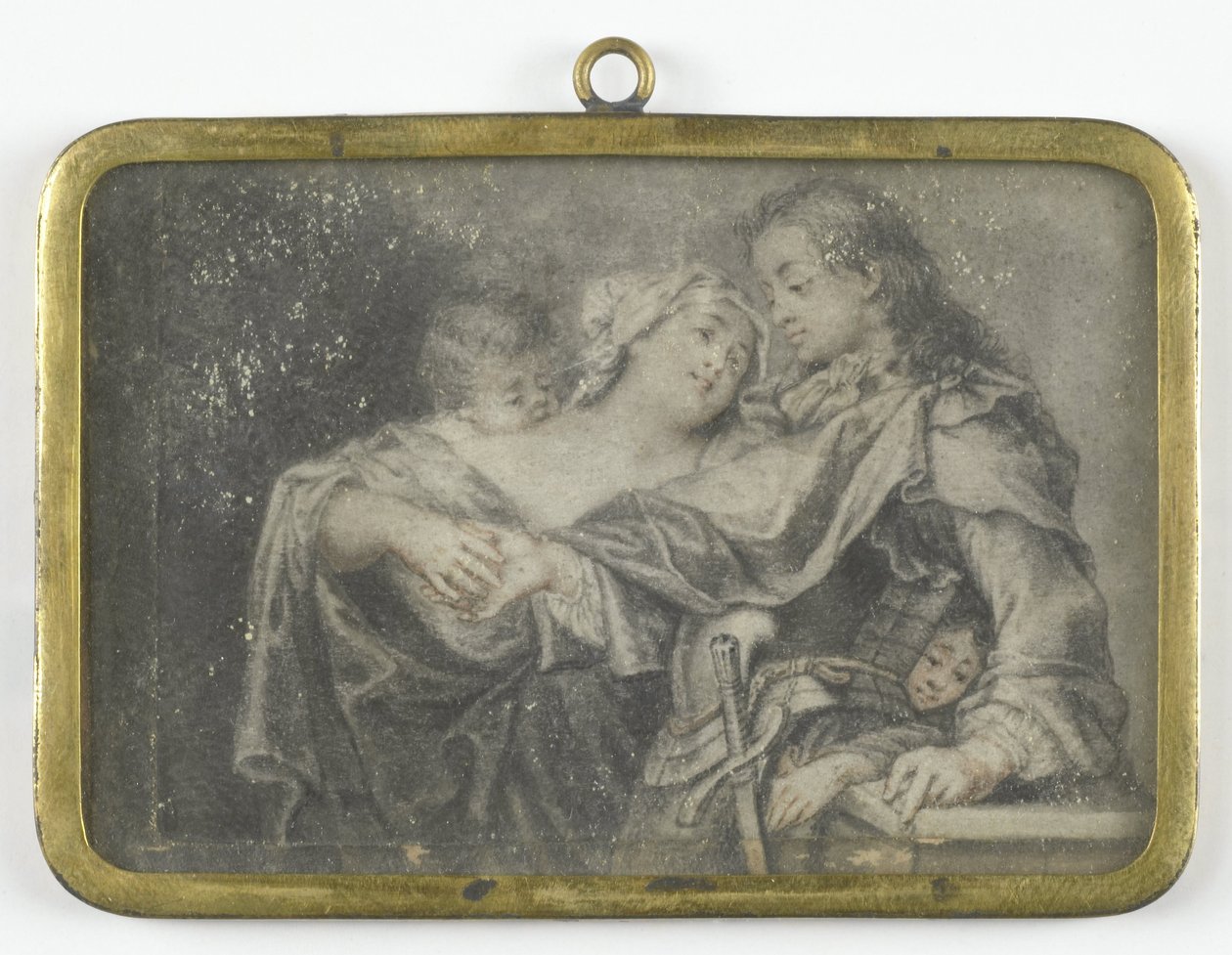A Young Woman Distracting a Warrior While One of Her Children Robs Him by Carl Gustav Klingstedt (attributed to)