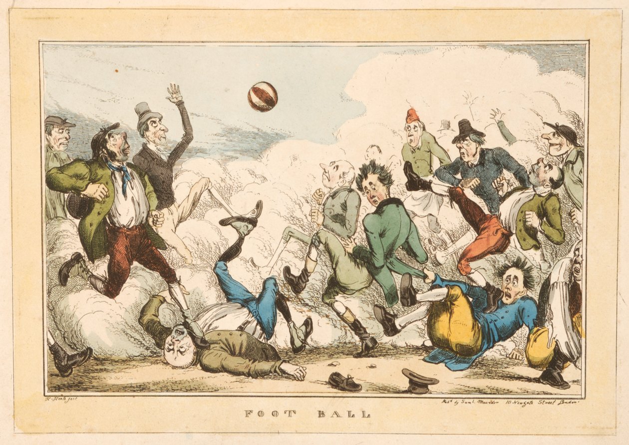 Football in the streets of London, 1820 by Carl H. Heath