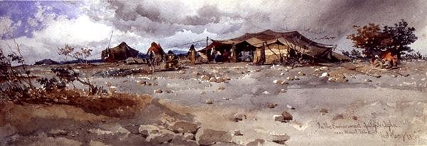 In the Encampment of Agile Agha near Mount Taboz by Carl Haag