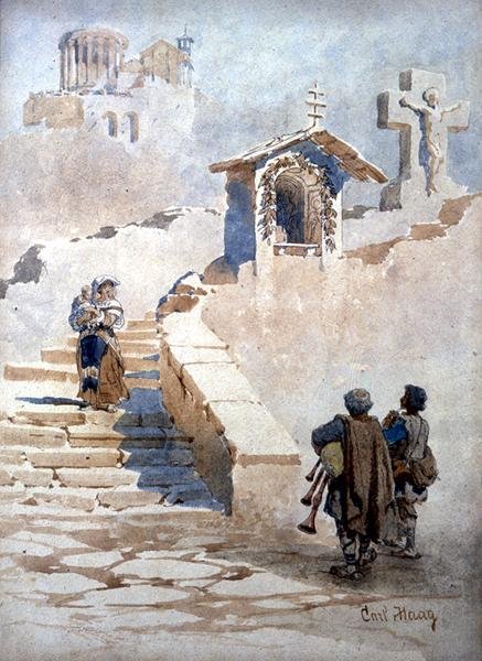 Pifferari in Tivoli by Carl Haag