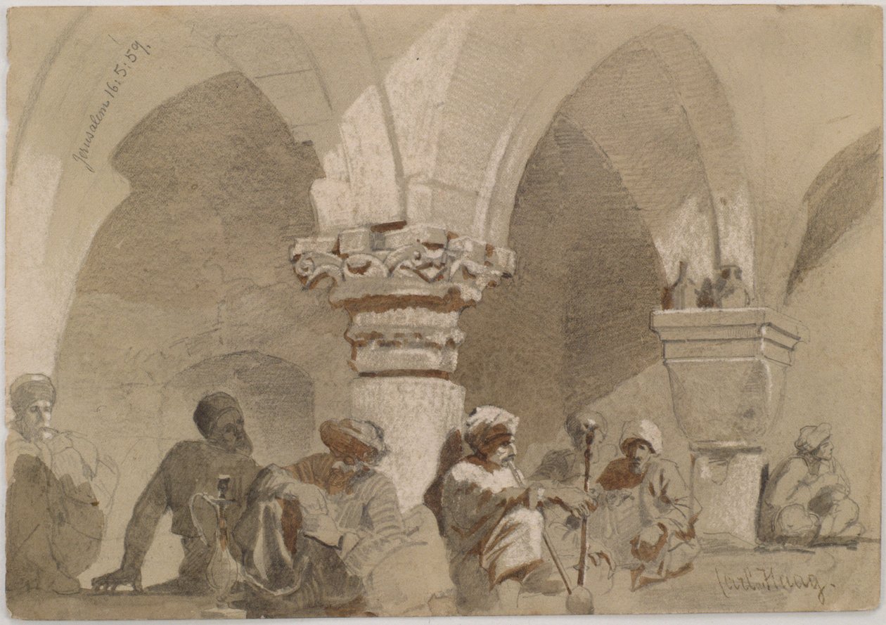 Pipe Smokers, Jerusalem by Carl Haag