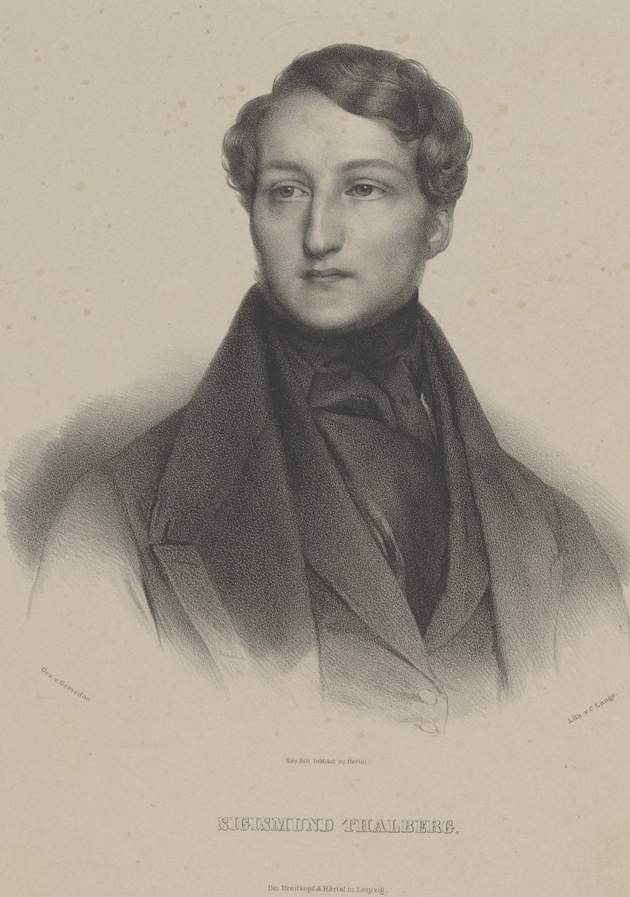 Portrait of the Pianist and Composer Sigismund Thalberg, c. 1850 by Carl Lange