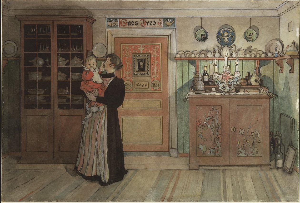 Between Christmas and New Year. From A Home (26 Watercolours) by Carl Larsson