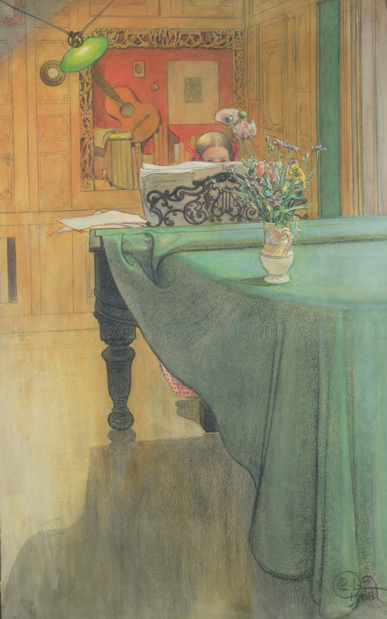 Brita at the Piano by Carl Larsson