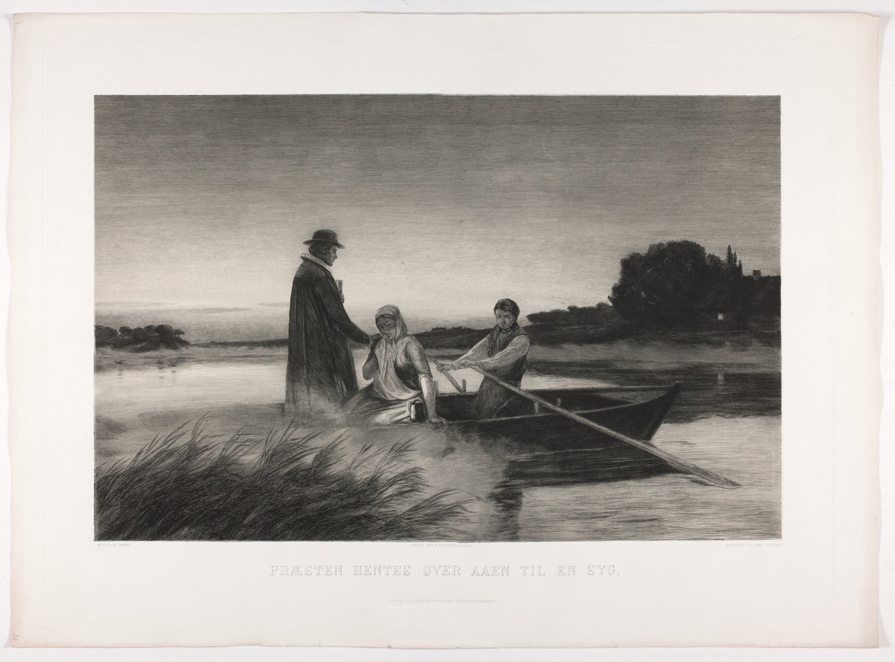 The Priest is Brought Across the River to a Sick Person by Carl Locher