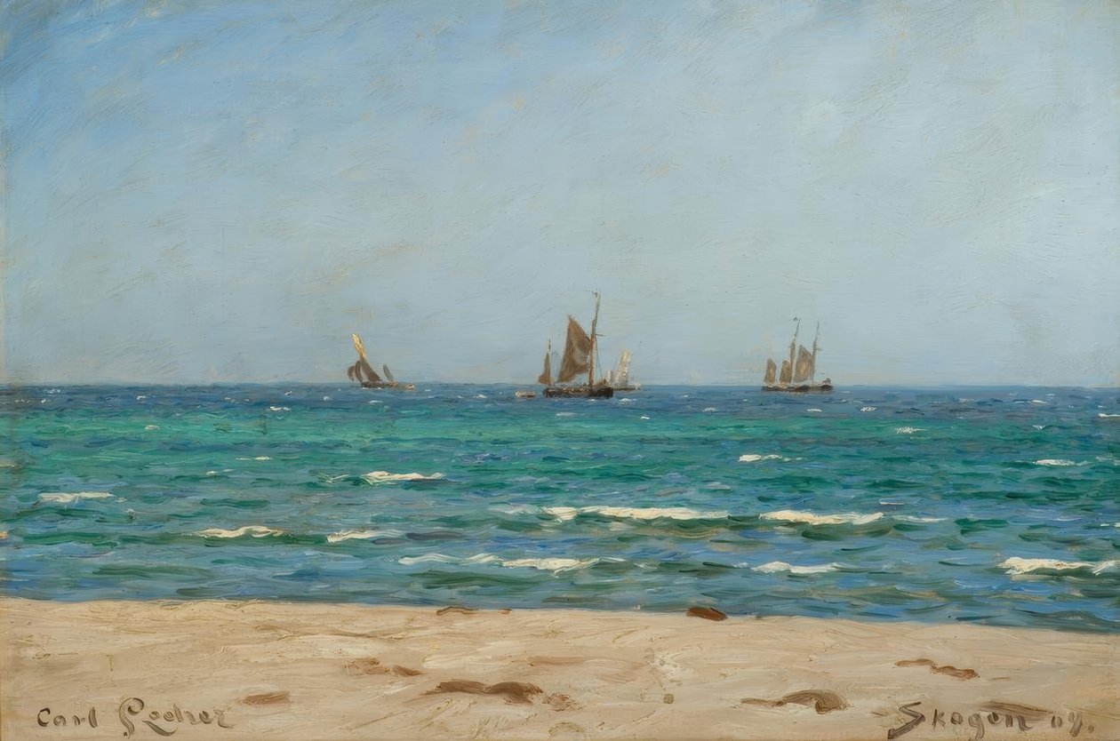 C. Locher, Sailboats in Skagen by Carl Ludvig Locher