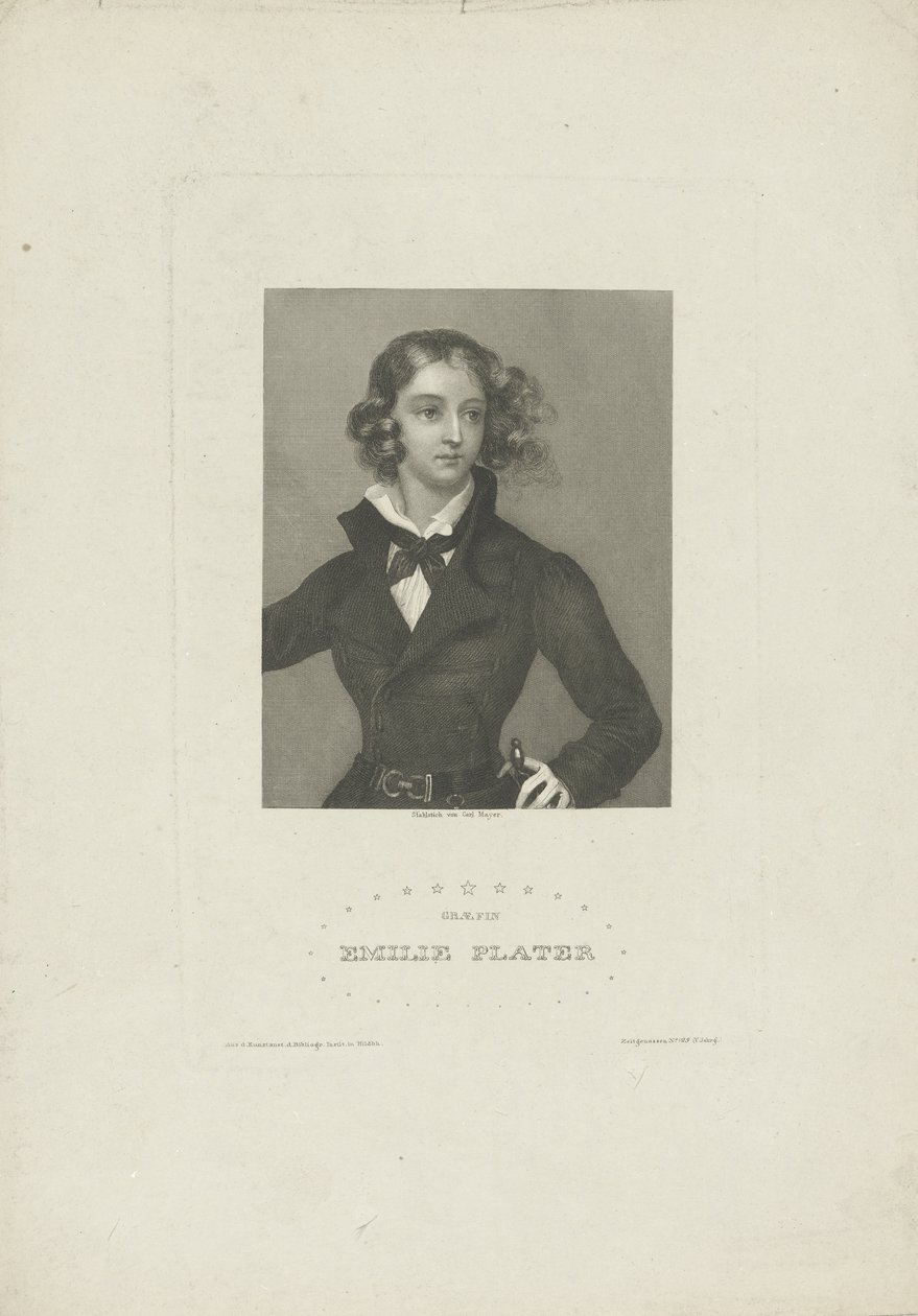 Portrait of Emilia Plater 1806-1831, ca 1834 by Carl Mayer