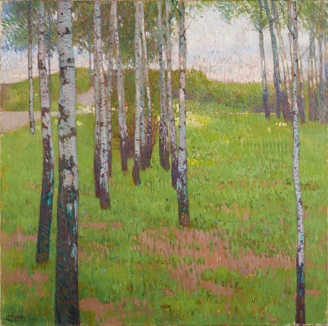 Birch Grove in the Evening Light, c.1902 by Carl Moll