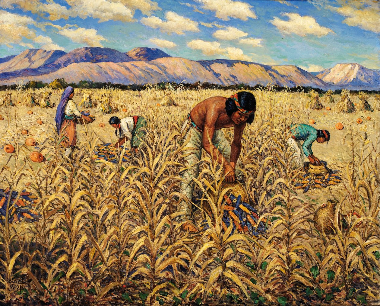Corn Harvest at Santo Domingo by Carl Moon