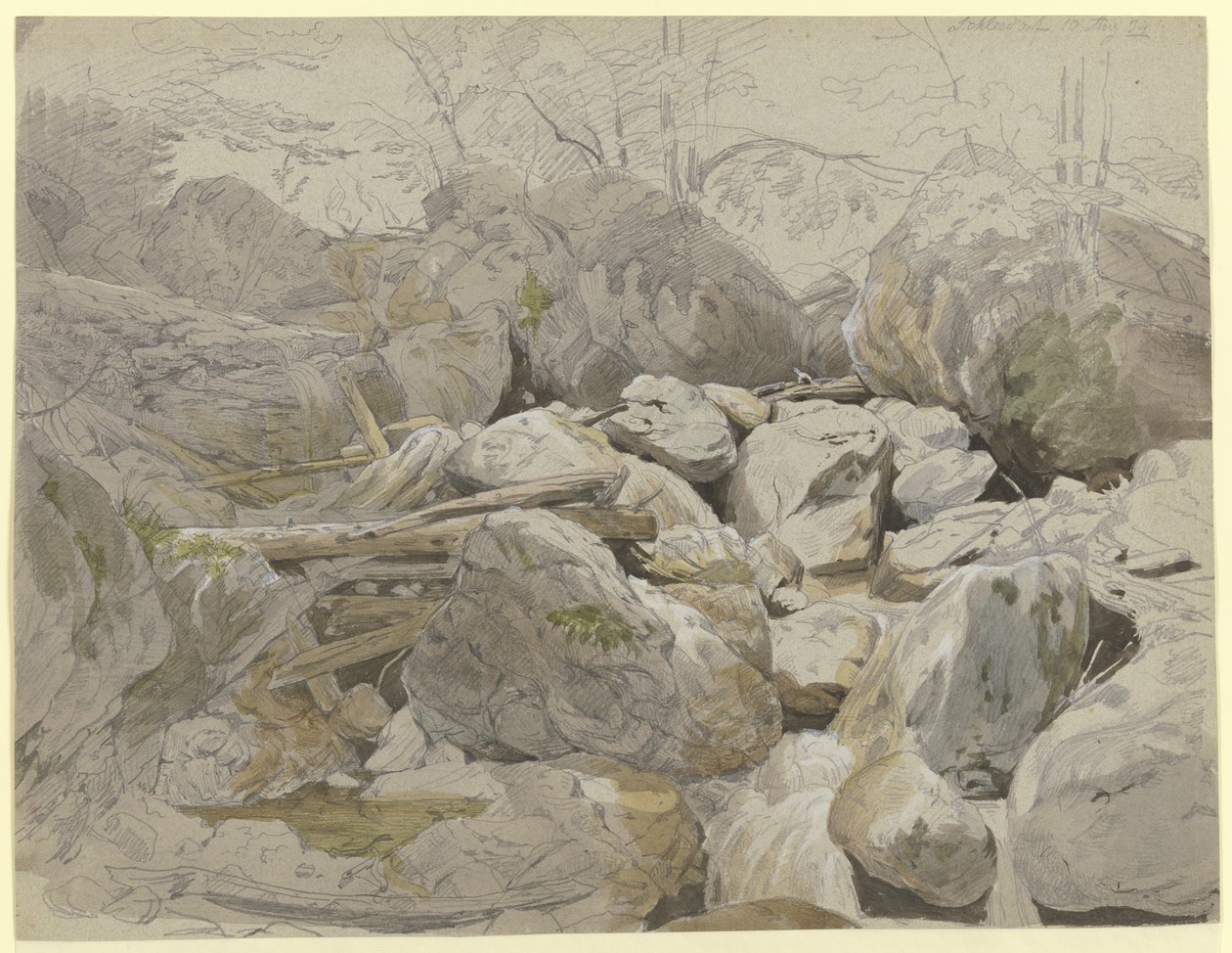 Waterfall Between Boulders by Carl Morgenstern