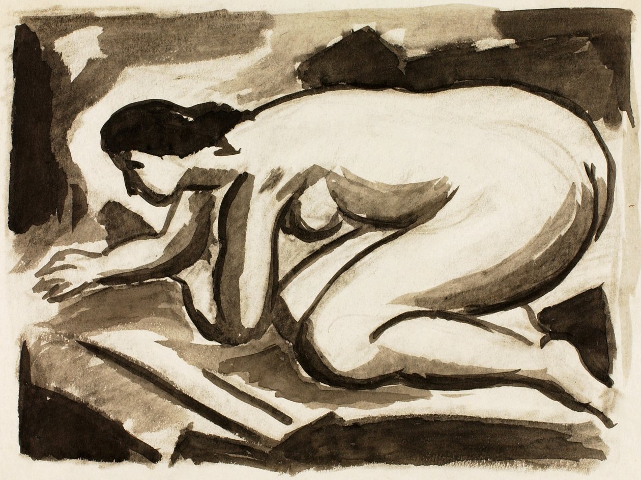 Female Nude on Hands and Knees by Carl Newman