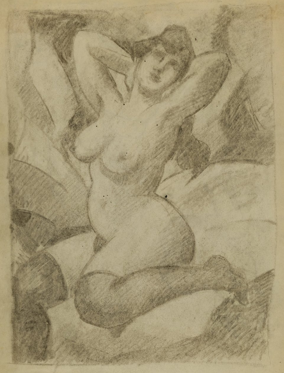 Female Nude with Black Stockings by Carl Newman