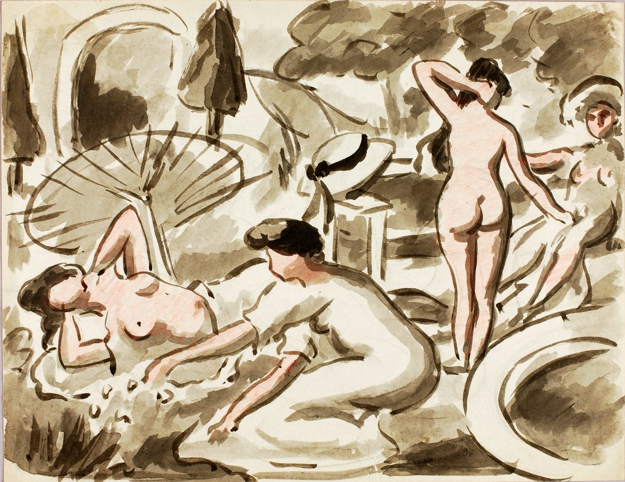 Group of Nude and Semi-Nude Women by Carl Newman