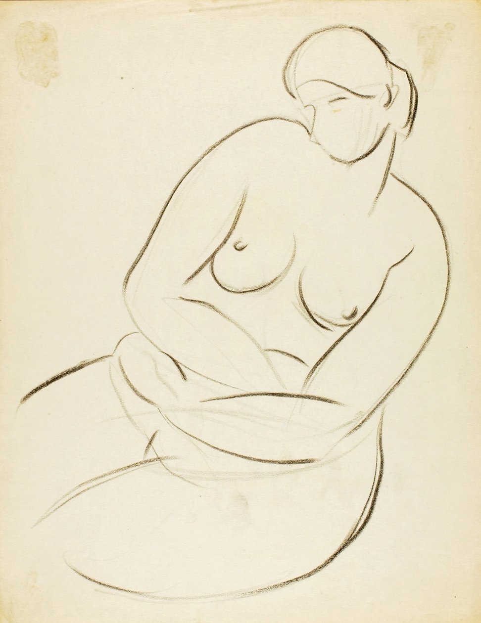 Seated Female Nude by Carl Newman