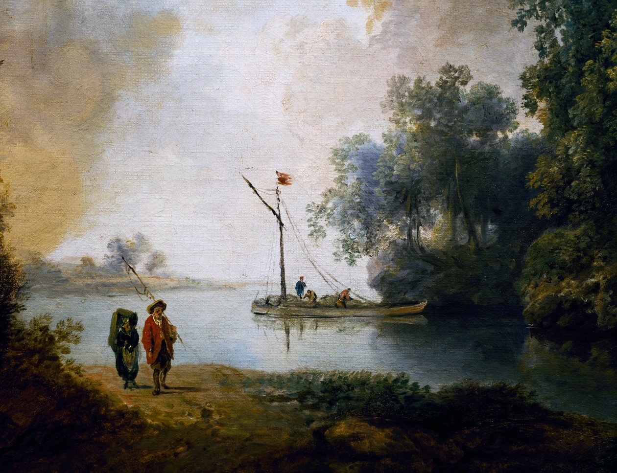 Landscape with River, ca 1780 (detail) by Carl Philipp Schallhas