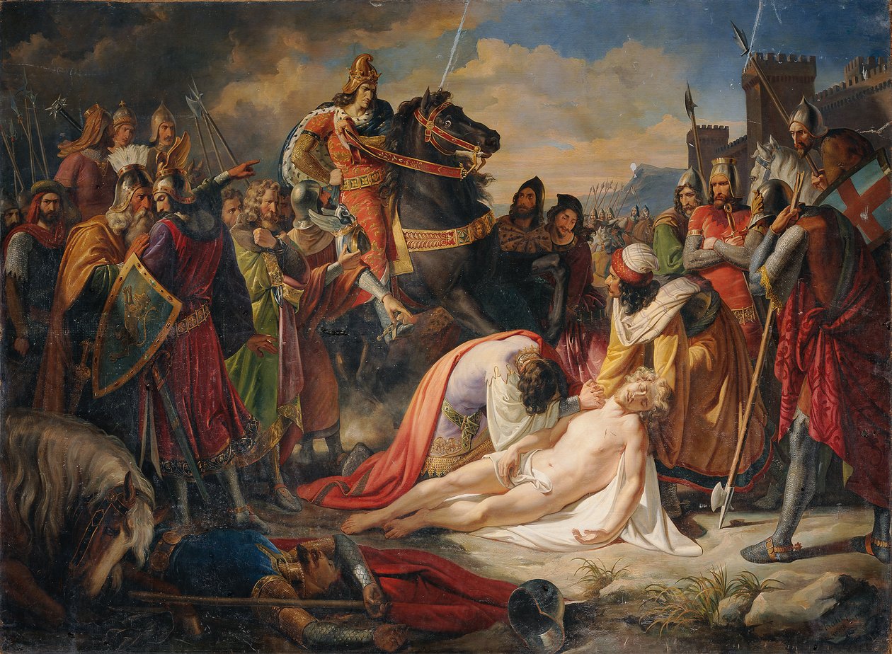 Charles I of Anjou over the Body of Manfred after the Battle of Benevento on February 26, 1266 by Carl Rahl