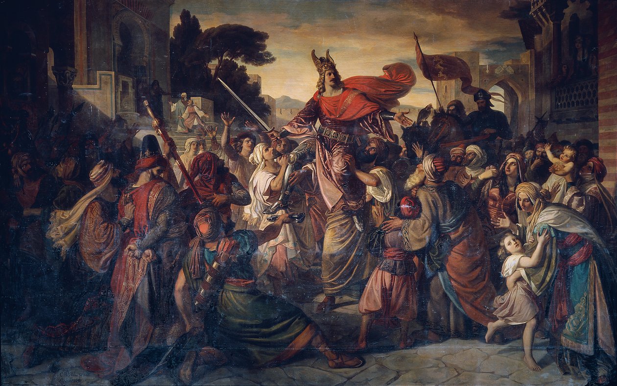 The Reception of Manfred (1231–1266) by the Saracens in Luceria in 1254 by Carl Rahl