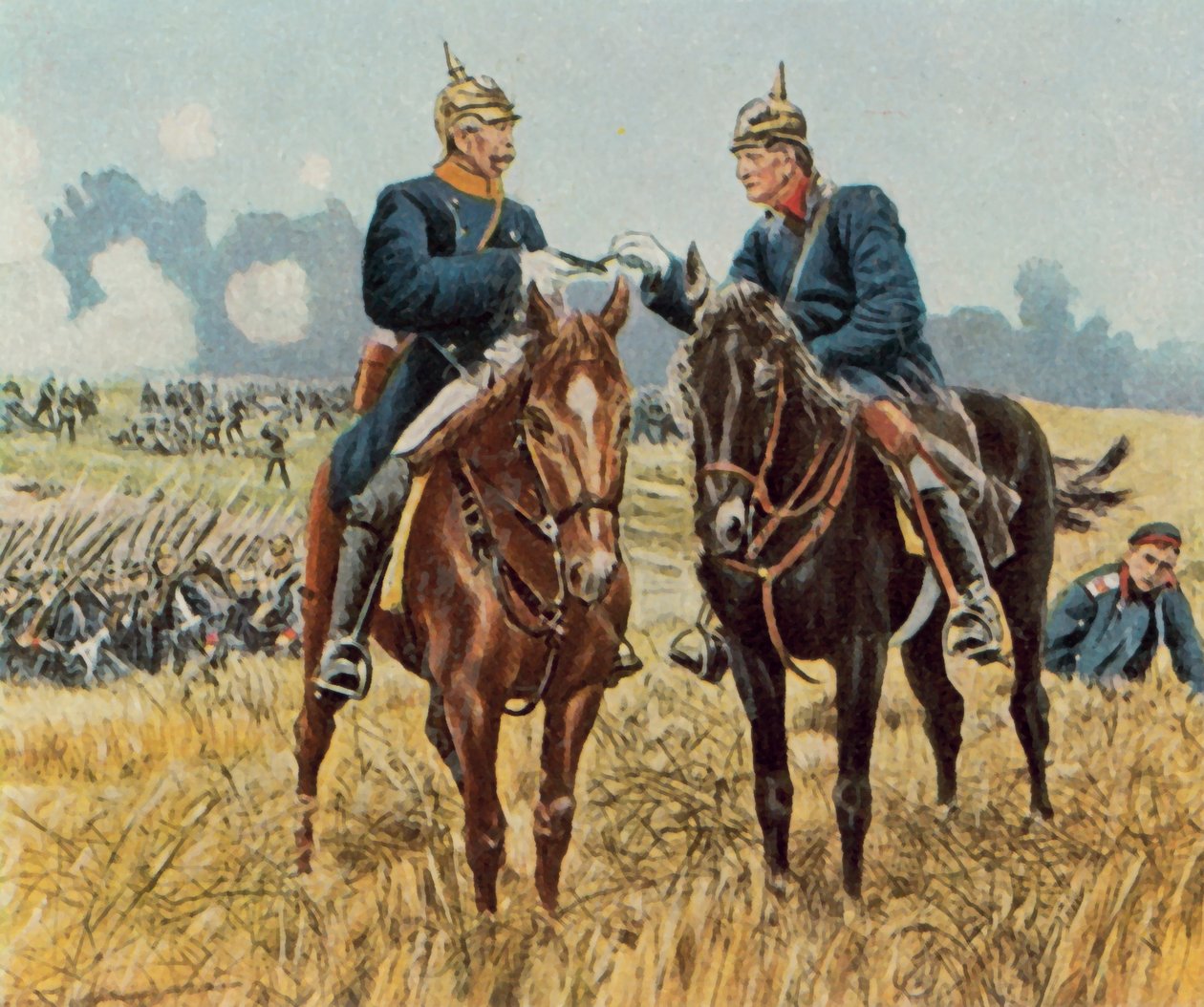 Bismarck and Moltke at Königgrätz, 3 July 1866 by Carl Rochling