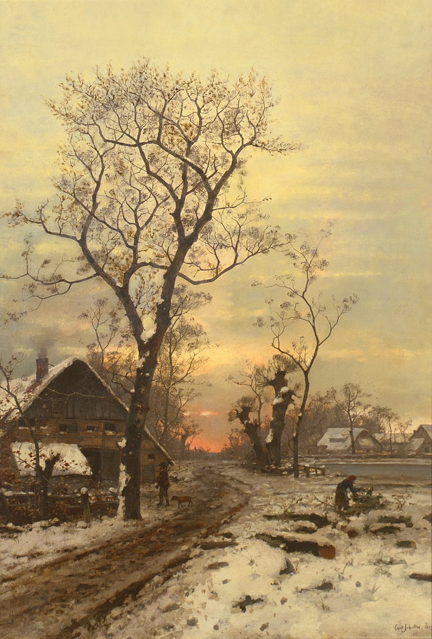 Returning home on a winter night by Carl Schultze
