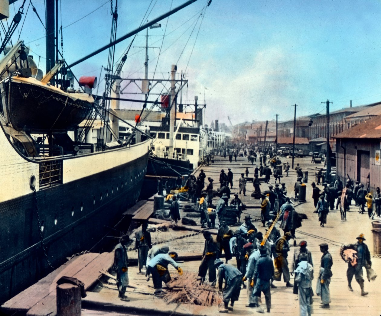 The port of Yokohama, Kanagawa prefecture, Kanto region, circa 1920 by Carl Simon