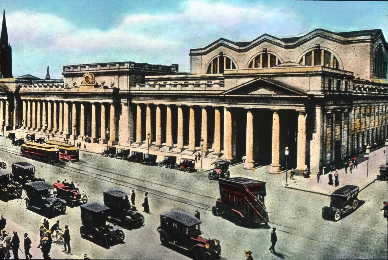 Midtown Manhattan, Pennsylvania Station or Penn Station, opened in 1910, image date: circa 1910, Carl Simon Archive by Carl Simon