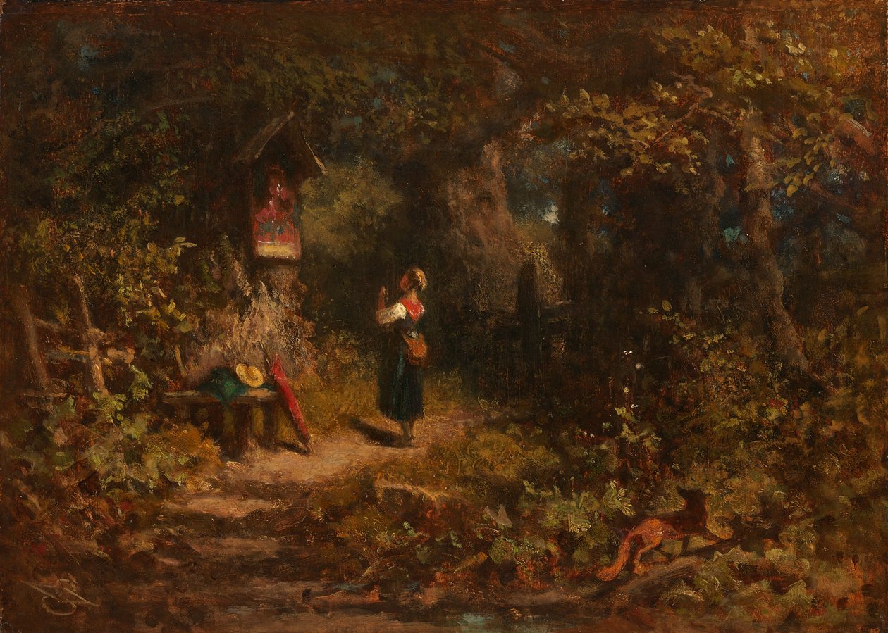 Praying Peasant Girl by Carl Spitzweg