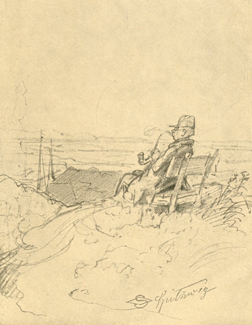 Nach der Arbeit ist gut ruhn by Carl Spitzweg