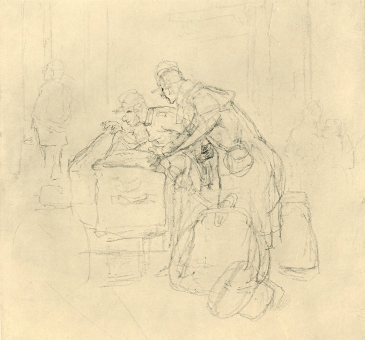 Customs Inspection II, mid-late 19th century, c1924 by Carl Spitzweg