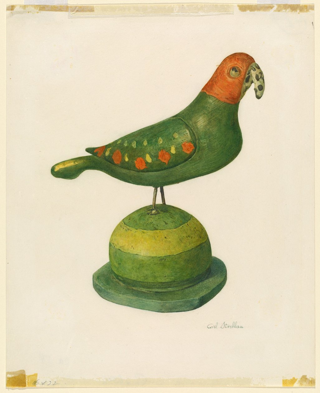 Pennsylvania German Carved Bird by Carl Strehlau