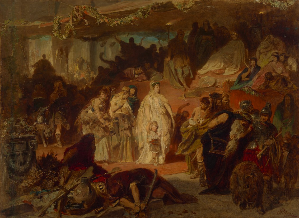 Thusnelda in the Triumph of Germanicus by Carl Theodor von Piloty