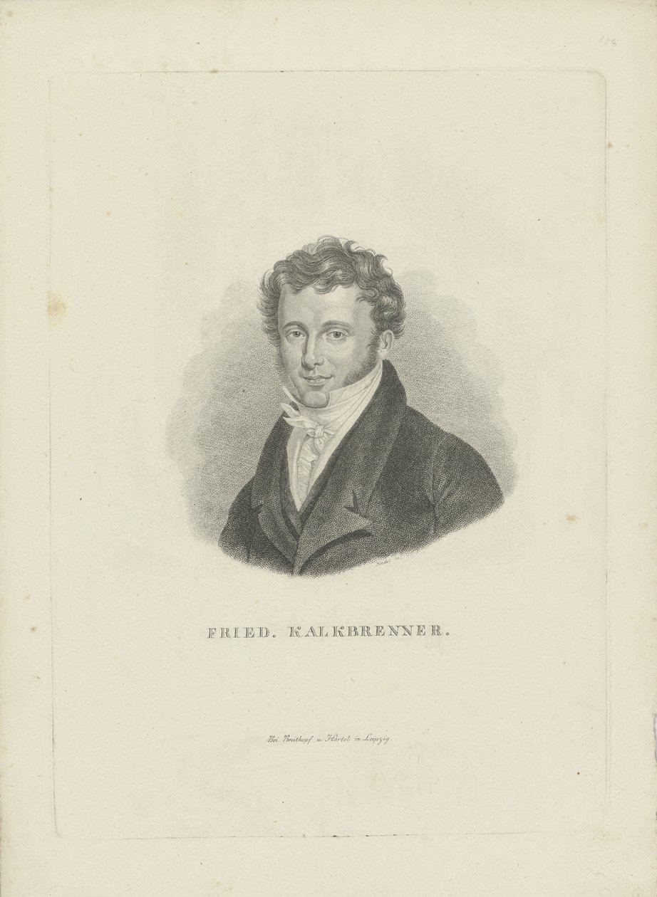 Portrait of the Composer Friedrich Kalkbrenner 1785-1849, ca 1821 by Carl Traugott Riedel