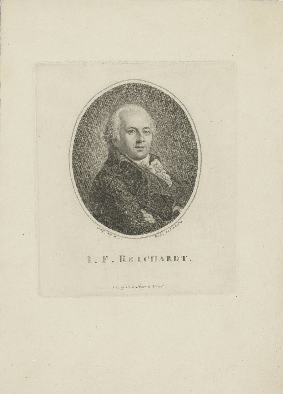 Portrait of the composer Johann Friedrich Reichardt by Carl Traugott Riedel