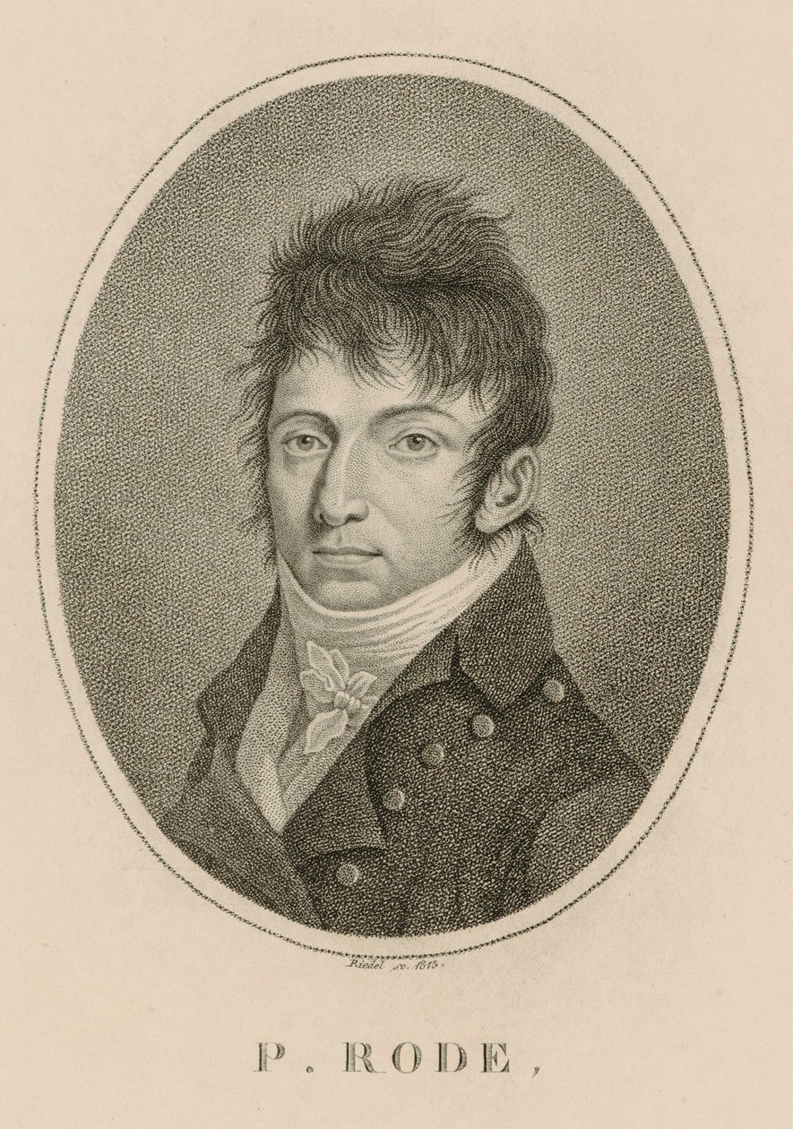 Portrait of the composer Pierre Jacques Joseph Rode, 1813 by Carl Traugott Riedel