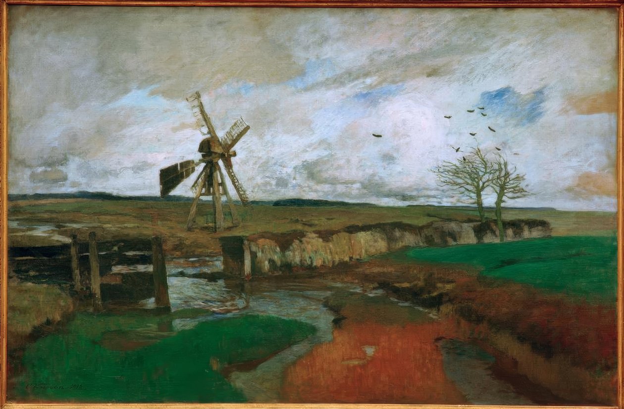 Landscape with Windmill by Carl Vinnen