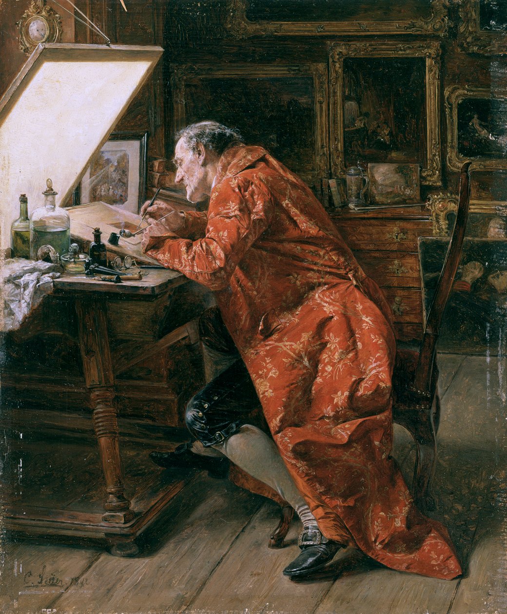 The Etcher by Carl Wilhelm Anton Seiler