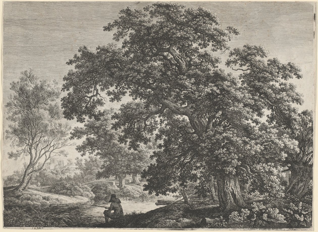 Giant Oak with a Seated Fisherman by Carl Wilhelm Kolbe