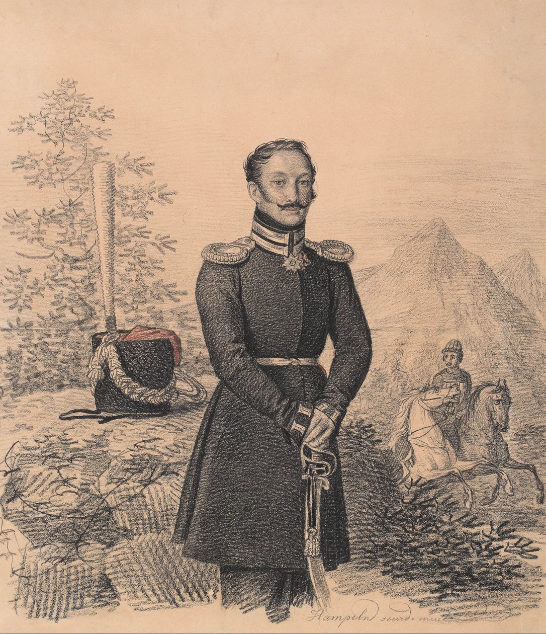 Portrait of Fyodor Alexandrovich Bekovich-Cherkassky, 1822 by Carl von Hampeln