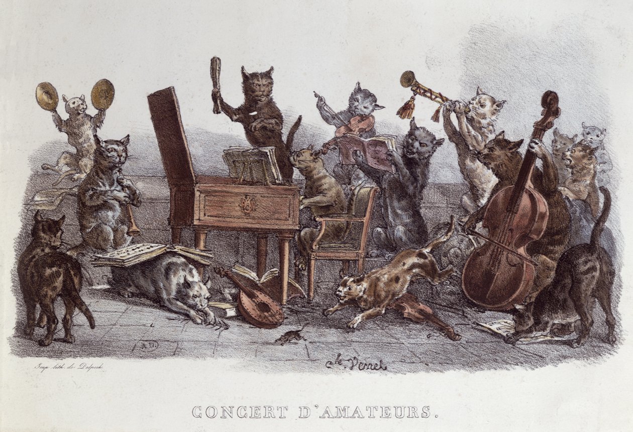 An Amateur Concert, engraved by Francois Seraphin Delpech by Carle Vernet